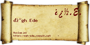 Ágh Ede névjegykártya